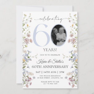 Invitación Foto de Flor Silvestre 60 Aniversario