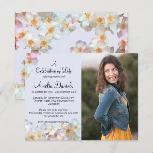 Invitación Foto de Flor Silvestre Azul Pálido Celebración de
