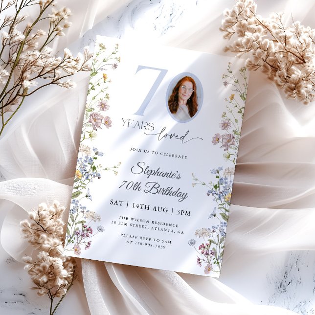 Invitación Foto de Flor Silvestre Cumpleaños 70 (Subido por el creador)