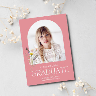 Invitación Foto de Flor silvestre Partido de Graduación Simpl