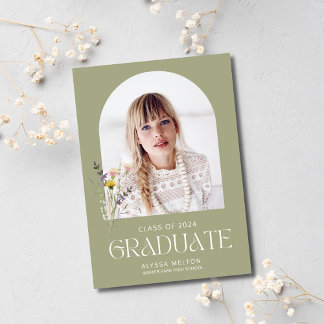 Invitación Foto de Flor silvestre Partido de Graduación Simpl