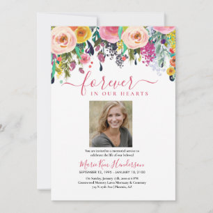 Invitación Foto de Floral Funeral Memorial Service