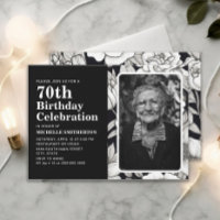 Foto de Flores Blancas y Negras Cumpleaños 70