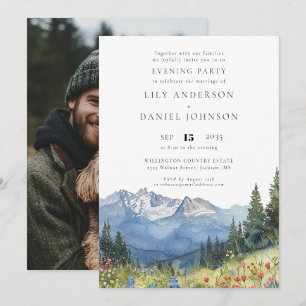 Invitación Foto de flores silvestres de montaña para boda noc