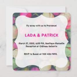 Invitación Foto de fondo floral de tulipanes rosas y verdes D