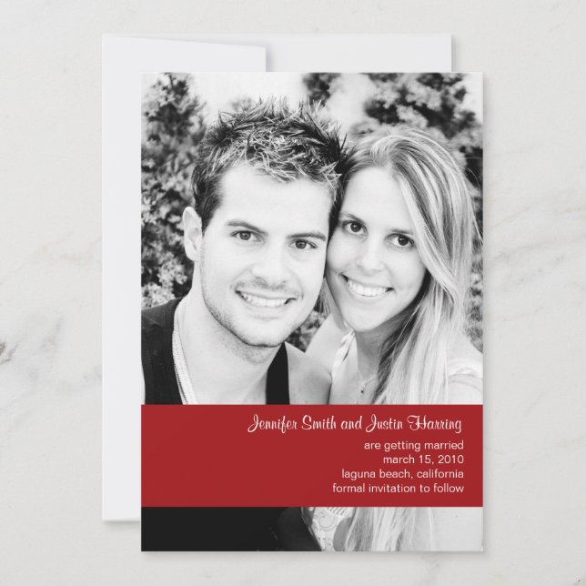 Invitación Foto de frambuesa Save the Date (Anverso)