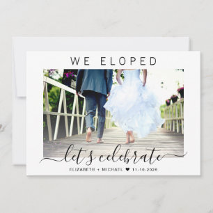Invitación Foto de fuga romántica Celebración de boda Recepci