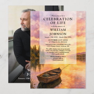 Invitación Foto de funeral Celebración de la vida del pescado