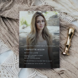 Invitación Foto De Funeral De La Celebración minimalista De L