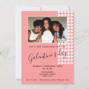 Invitación Foto de Galentine's Day, amigo del corazón rosado