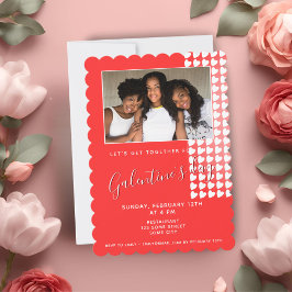 Invitación Foto de Galentine's Day, amigo del corazón rosado