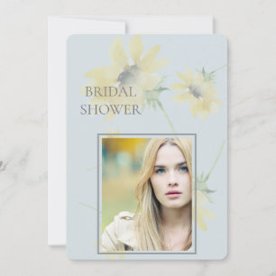 Invitación Foto De Girasol Pálido Ducha Bridal Suave En Perso