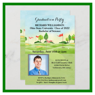 Invitación Foto de golf de la fiesta de graduación