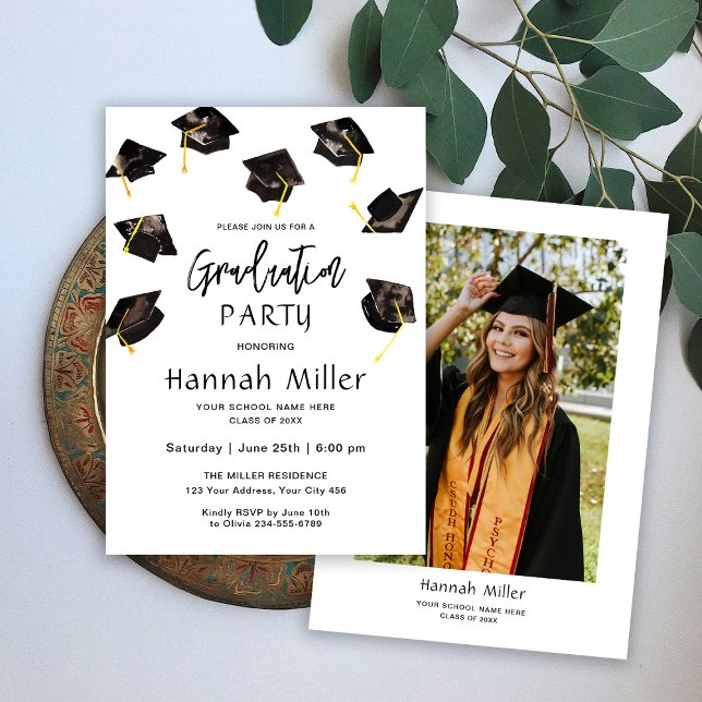 Invitación Foto de Gorras felices del partido de graduación (Subido por el creador)