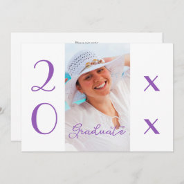 Invitación Foto De Graduación 2025 Guión Violeta Moderno