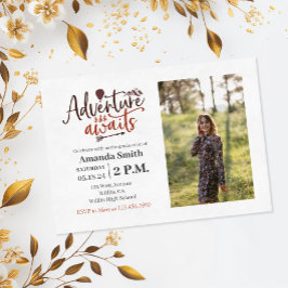 Invitación Foto de graduación al aire libre "Adventure Awaits