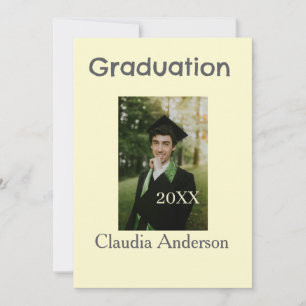 Invitación foto de graduación año de clase amarillo gris past