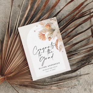 Invitación Foto de graduación arco terracota pampas botánico