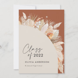 Invitación Foto de graduación arco terracota pampas botánico 