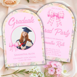 Invitación Foto de Graduación con Flores Silvestres