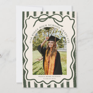 Invitación Foto de graduación con lazo elegante