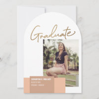 Foto de graduación con letra dorada de moda