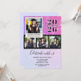 Invitación Foto de graduación con tira de película de purpuri