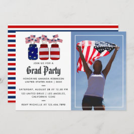 Invitación Foto de graduación de American Mason Jars