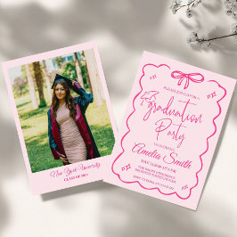 Invitación Foto de graduación de arco rosa moderno Clase de 2