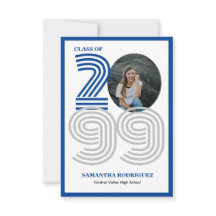 Foto de graduación de Blue Retro Big Numbers