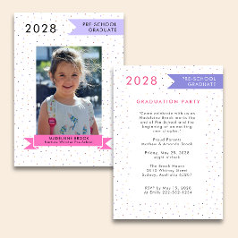 Invitación Foto de graduación de chica preescolar 2025