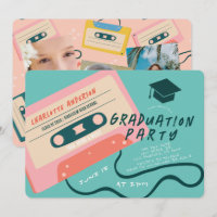 Foto de graduación de cinta cassette rosa Cute 80