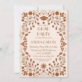 Invitación Foto de graduación de fiesta beige terracota