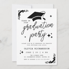 Invitación Foto de graduación de fiesta de fin de curso chic 