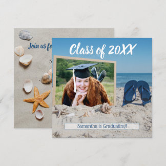 Invitación Foto de graduación de Fiesta de playa