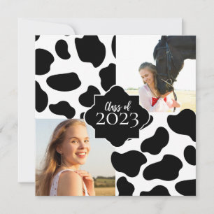 Invitación Foto de graduación de impresión en vaca