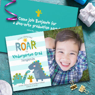 Invitación Foto de graduación de jardín de infancia Dinosauri