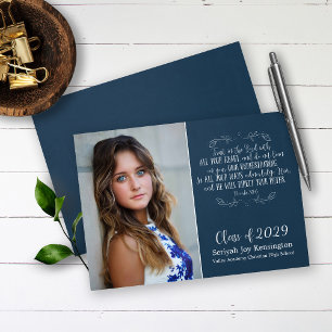 Invitación Foto de graduación de la Biblia Rustica Cristiana