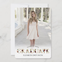 Foto de graduación de la carta floral Gold Burgund