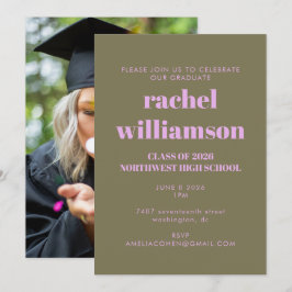 Invitación Foto de graduación de la clase de 2024 de Lilac Ol