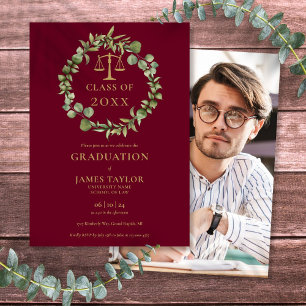Invitación Foto de graduación de la facultad de derecho de Bo