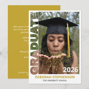 Invitación Foto de graduación de la promoción de oro 2026