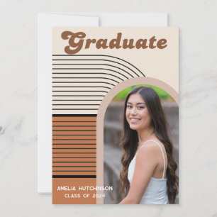 Invitación Foto de graduación de los arcos de Terracotta Boho