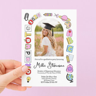 Invitación Foto de graduación de profesora
