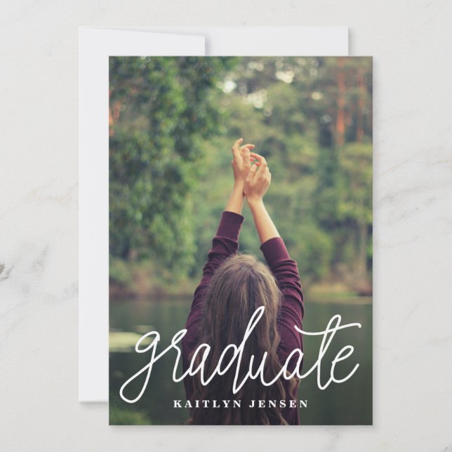 Invitación Foto de graduación de tipografía cutánea de grado (Anverso)