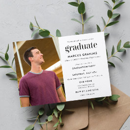 Invitación Foto de graduación de un tipo de secundaria modern