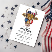 Foto de graduación de vaca americana