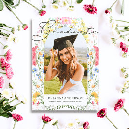 Invitación Foto de graduación del Arco de Flor Silvestre Wate