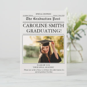 Invitación Foto de Graduación en el Periódico