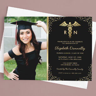 Invitación Foto de graduación en la escuela de enfermería